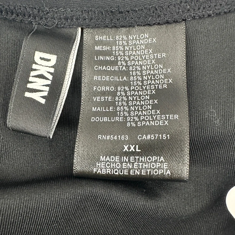 DKNY Black Tummy Control Halter One Piece Swimsuit XXL NWT Minimalist. Padded - Picture 8 of 9